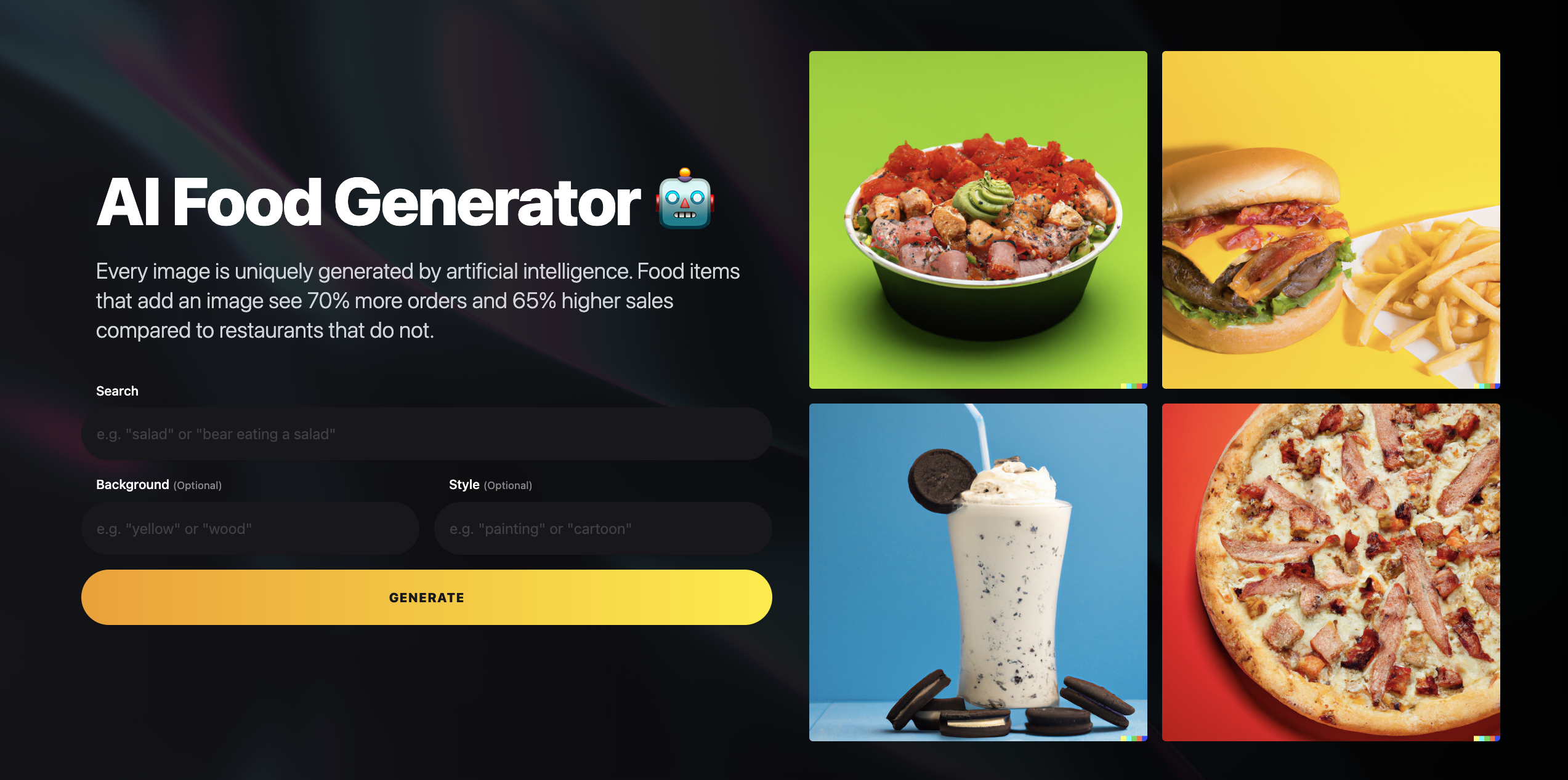 Lunchbox AI Food Image Generator